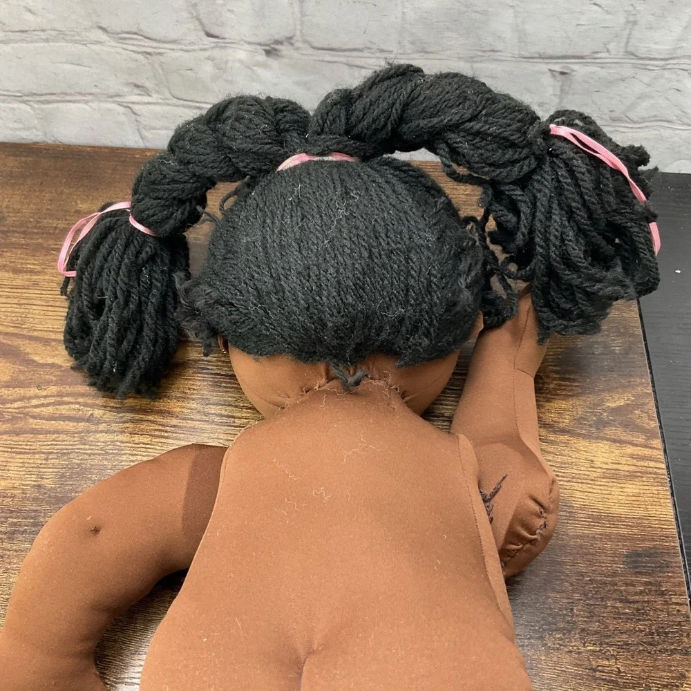Soft Sculpture Vintage Black Homemade Cabbage Patch Doll